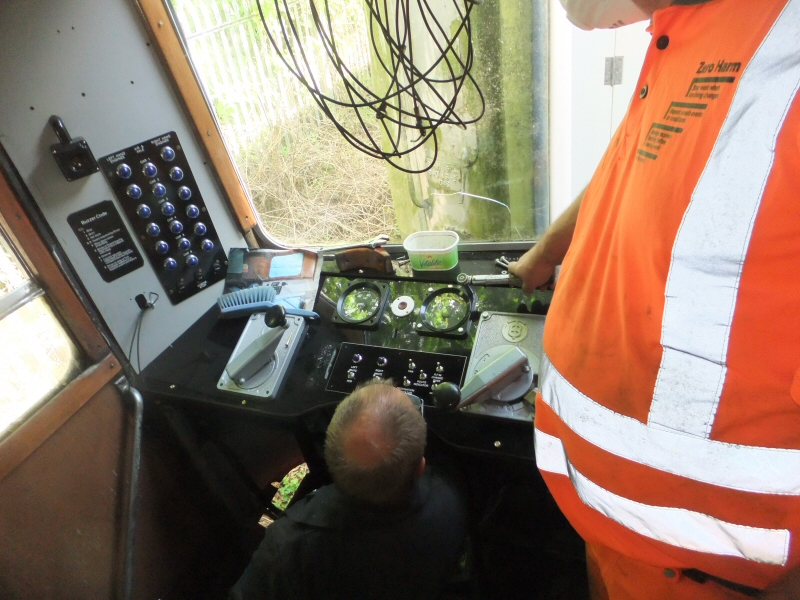 Securing dials to the desk in the cab of the class 105